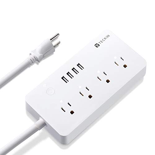 Smart Power Strip WiFi Power Bar 3.28ft Extension Cord Compatible with Alexa,Google Home, TECKI…