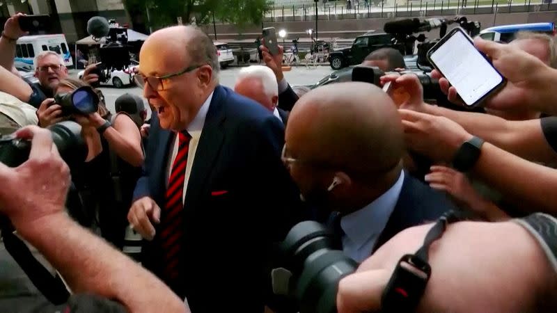 FILE PHOTO: Rudy Giuliani arrives at a courthouse in Atlanta