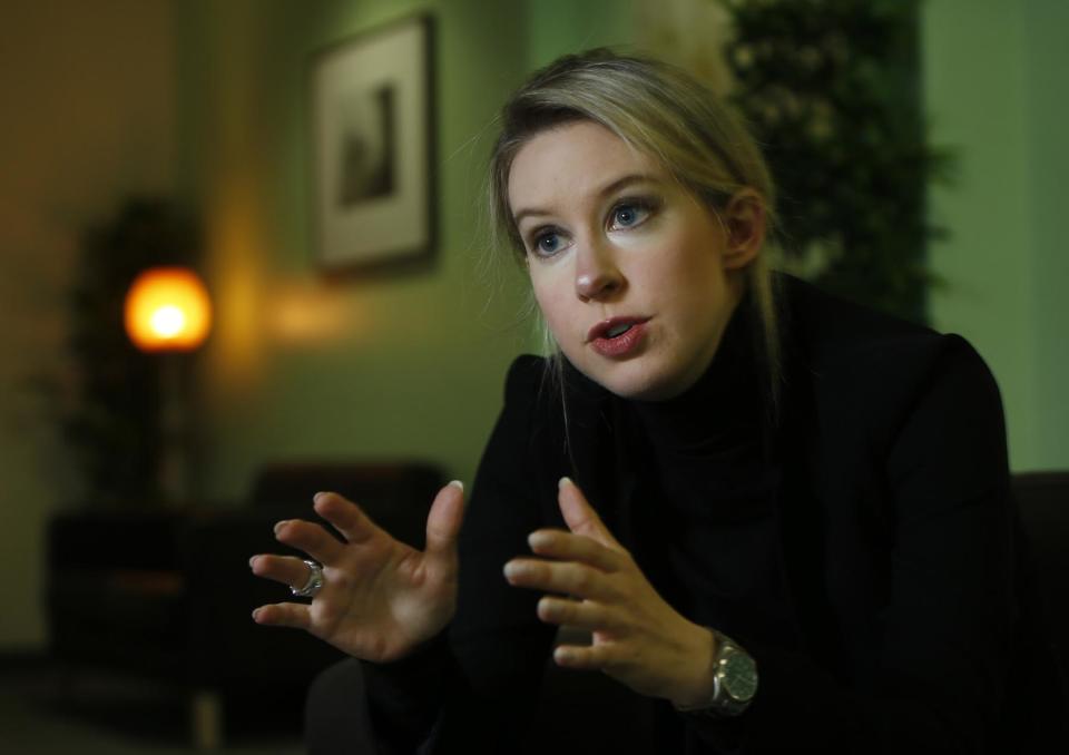 Elizabeth Holmes dropped out of Stanford in 2003 as a 19-year-old to start Theranos, a company now poised to disrupt the medical diagnostic test market. She spoke about the company's vision at their headquarters in Palo Alto, Calif., Thursday afternoon July 3, 2014. (Karl Mondon/Bay Area News Group) (Photo by Karl Mondon/MediaNews Group/Bay Area News via Getty Images)