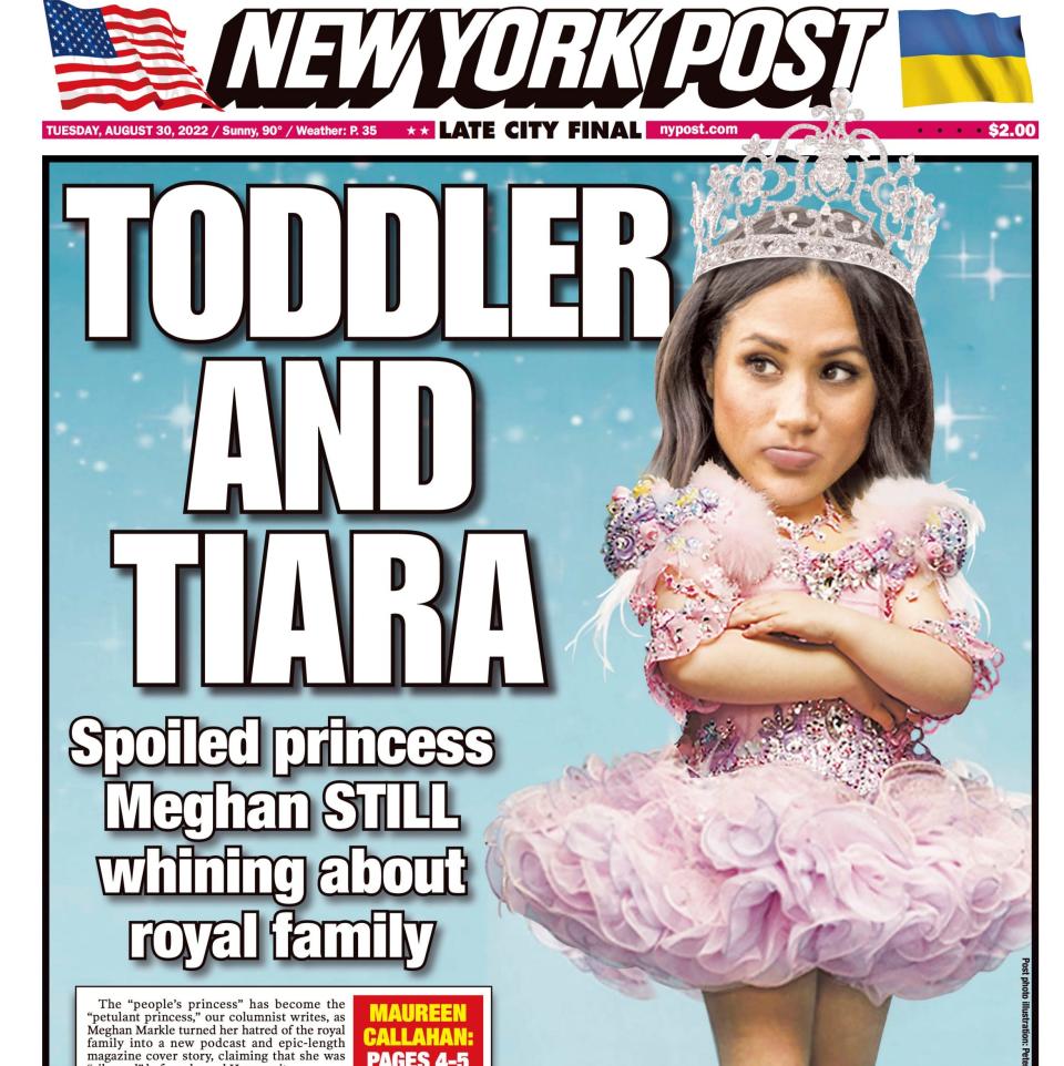 The front page of the New York Post after the Duchess of Sussex's interview