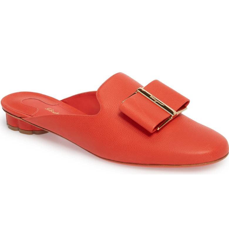 Get them <a href="https://shop.nordstrom.com/s/salvatore-ferragamo-sciacca-bow-loafer-mule-women/4806412?origin=category-personalizedsort&amp;fashioncolor=CORAL" target="_blank">here</a>.&nbsp;