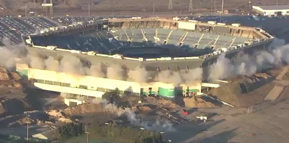 The Silverdome refused to fall. (Screen shot)