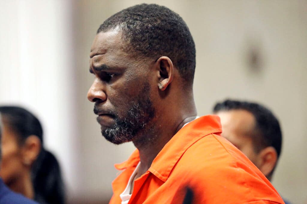 FILE – R. Kelly appears during a hearing at the Leighton Criminal Courthouse in Chicago, Sept. 17, 2019. (Antonio Perez/Chicago Tribune via AP, Pool, File)