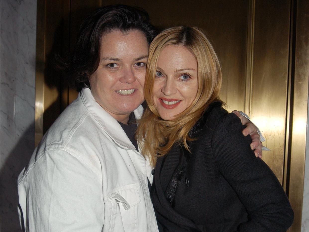 Rosie O'Donnell and Madonna embrace in a photo from 2003.