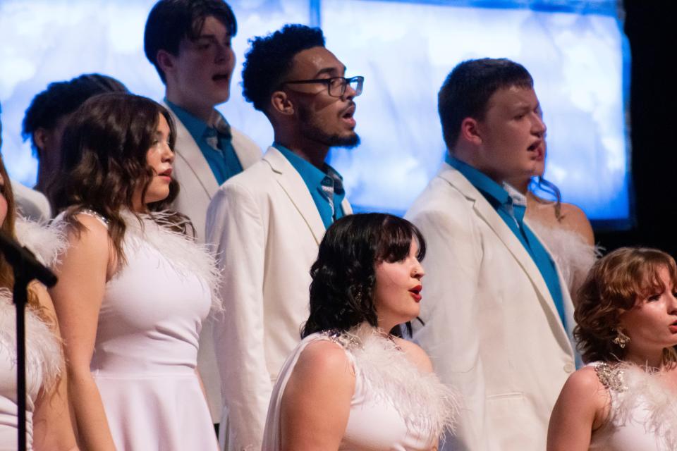 Alliance High School's Jetsetters perform Feb. 25 as part of the 2023 Royal Aviation Show Choir Competition at the school.