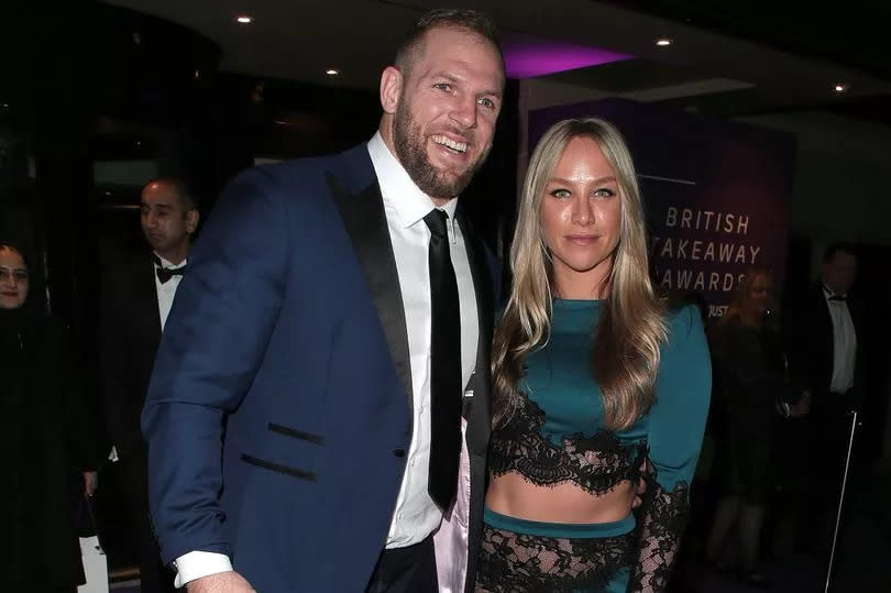 James Haskell and Chloe Madeley outside The Savoy Hotel in 2020