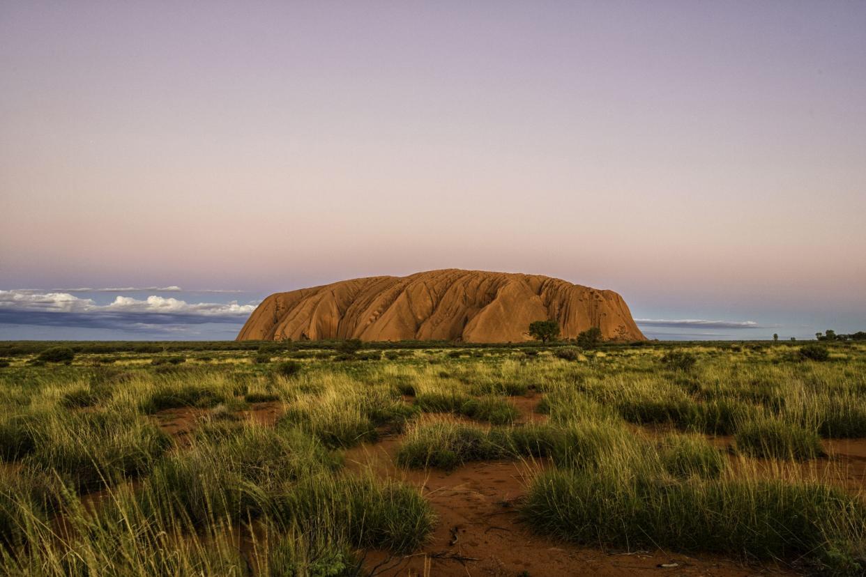 uluru sandstone at dusk