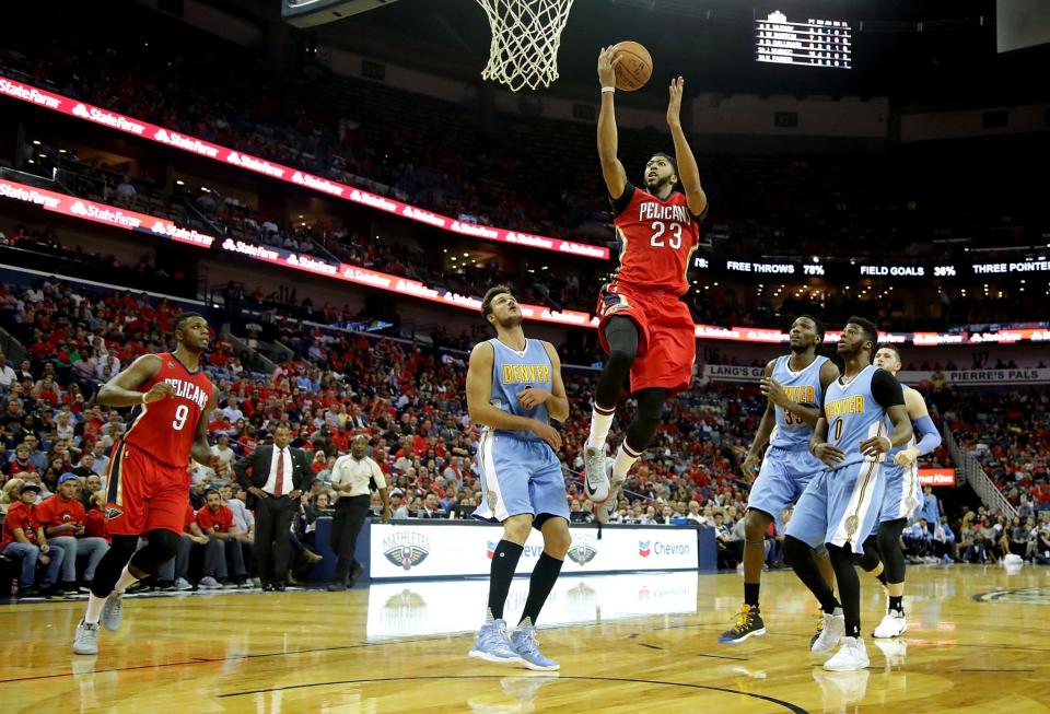 Anthony Davis did something the NBA had never seen on Opening Night. It still wasn't enough. (Getty Images)