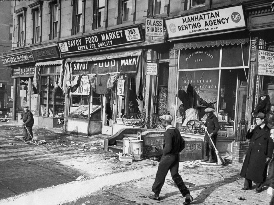 The aftermath of the Harlem race riot of 1935