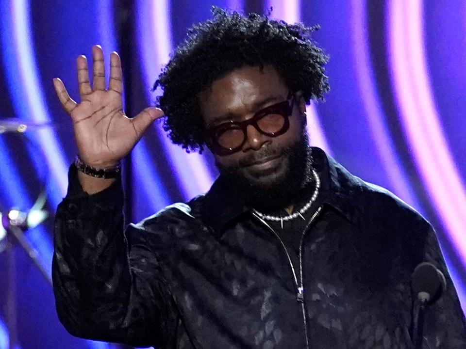 Questlove on stage at the 2022 Grammys.