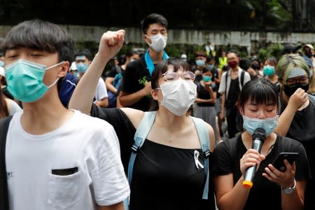 Extradition bill protest outside Department of Justice in Hong Kong