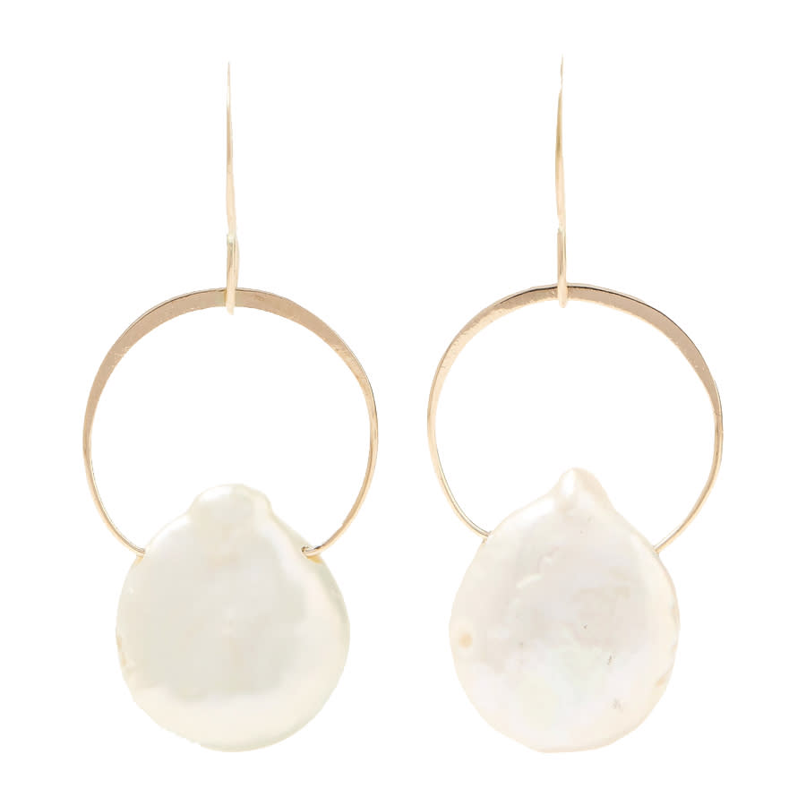 14-Karat gold pearl earrings