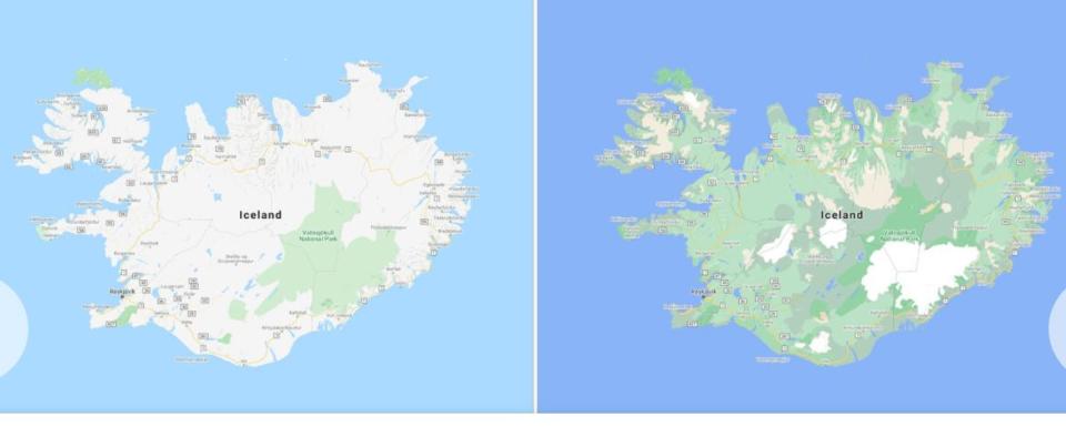 圖／Google Maps將為地圖帶來更多的顏色標示，使用者可更輕易地分辨地貌特徵。（Google官方部落格）