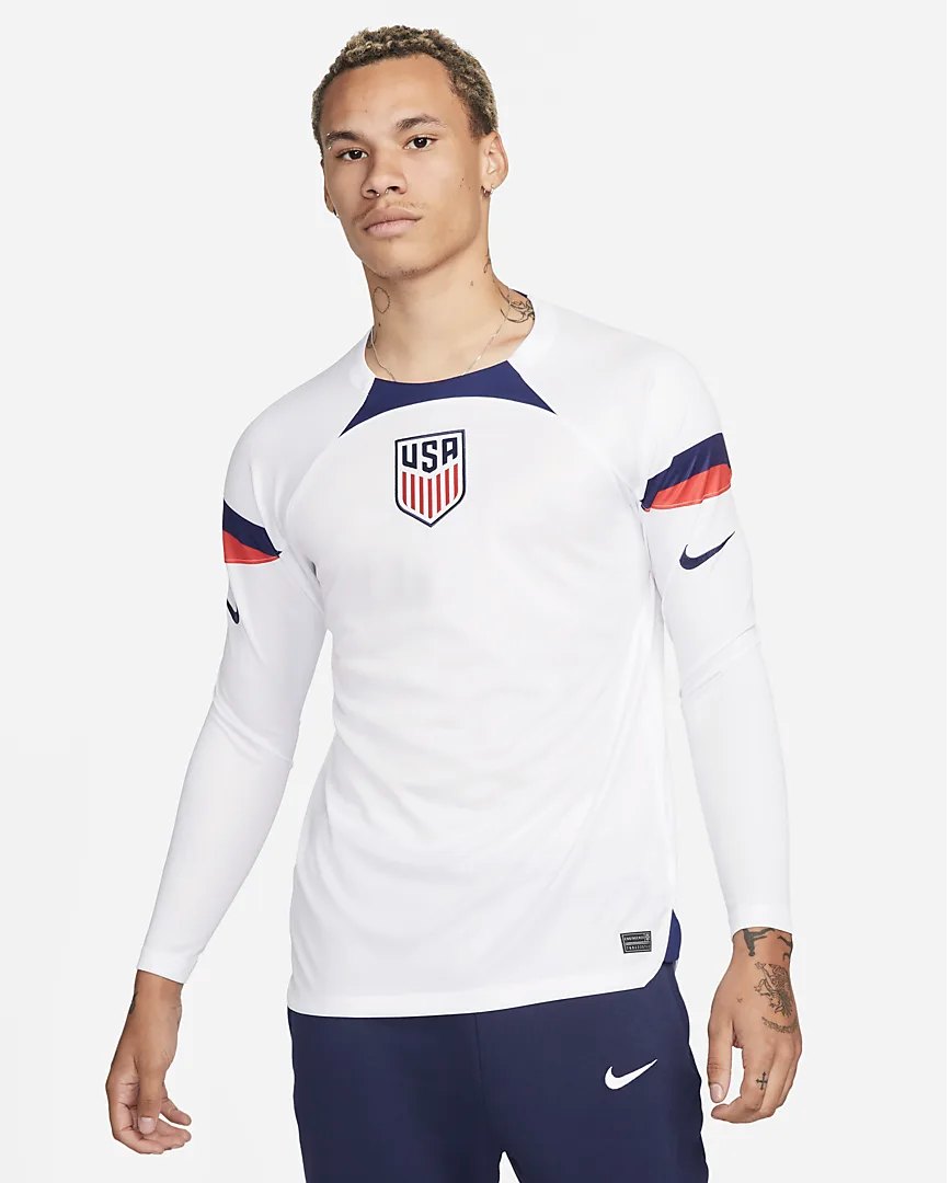 U.S. 2022/23 Stadium Home Men's Nike Dri-FIT Long-Sleeve Soccer Jersey