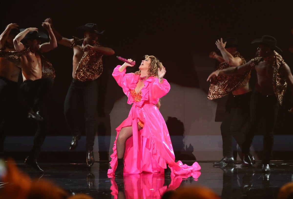 Shania Twain performing in 2019. The Canadian singer plays Glastonbury’s Legends Slot this summer (Getty Images)