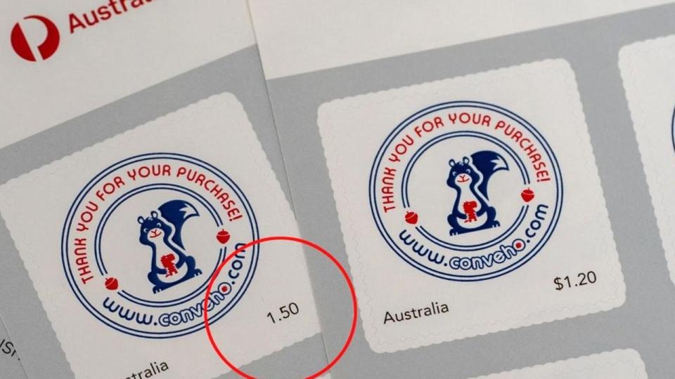 Assignment Freelance Picture An Australia Post printing blunder omitted the dollar sign when\n stamps went up from $1.20 to $1.50, rendering them invalid. Picture: Nine News