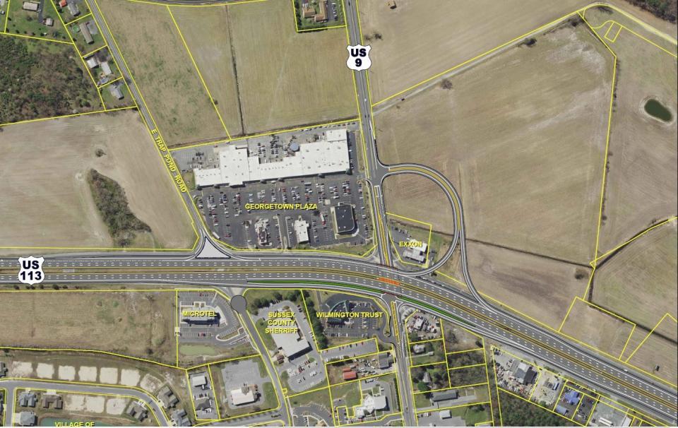 Delaware Department of Transportation plans for the intersection of Routes 9 and 113 in Georgetown.