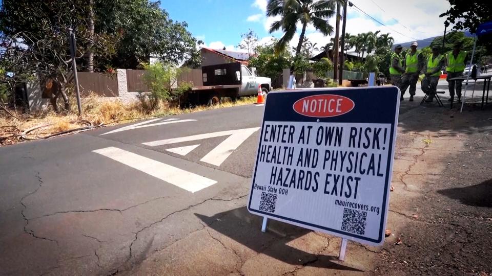 Some Lahaina residents return to city in search closure following deadly island fires