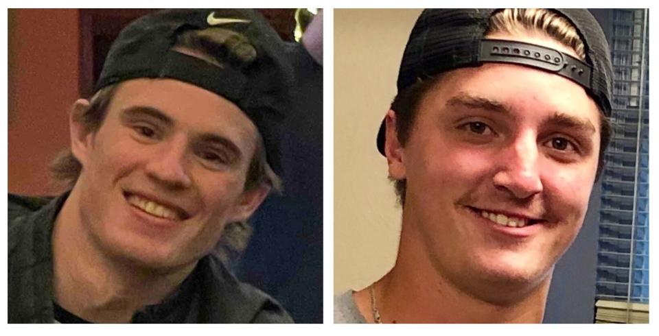 Joe Birolini, left, and William Hickey, both 23, are remembered by friends as being like brothers, and two great hockey players.