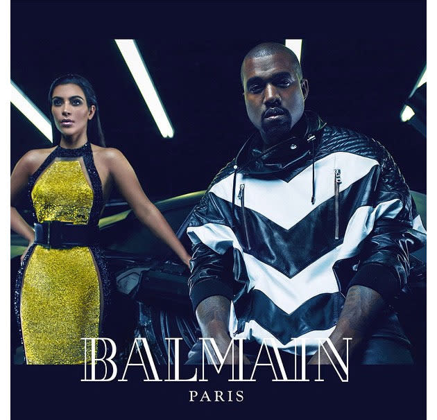 Kim Kardashian and Kanye West for Balmain.