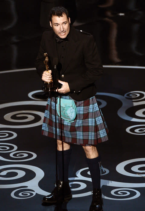 <p>Brave<br>A film set in Scotland would surely require a kilt for such a momentous occasion, no? Directors Mark Andrews (pictured) and Brenda Chapman accepted the Best Animated Feature Oscar.</p>