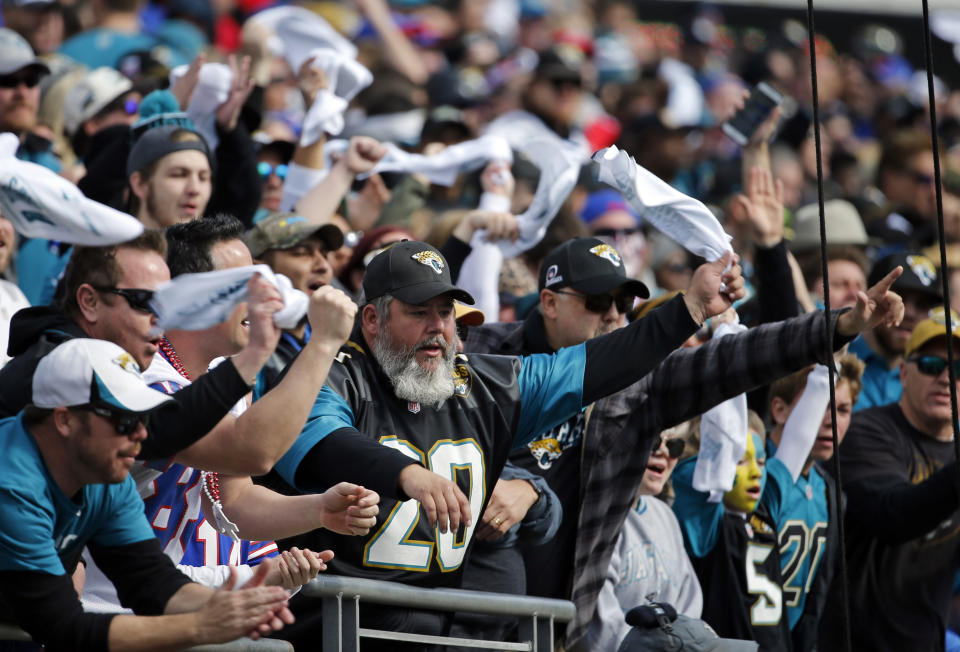 The Jacksonville Jaguars are expanding their capacity in 2018 by removing tarps from the upper deck. (AP)