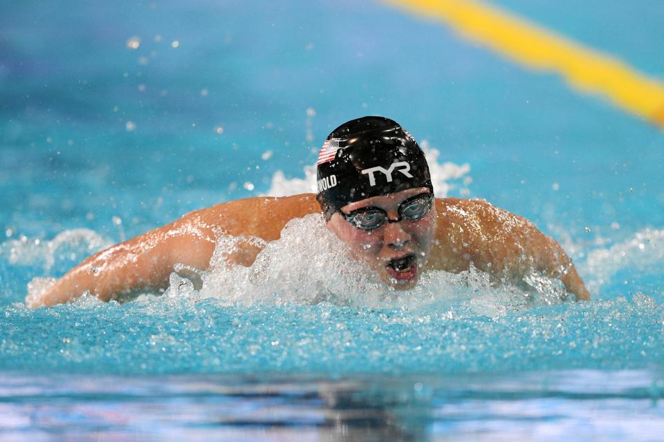 Robert Griswold of United States competes in the Men's 100m Butterfly S8 Final during the 2022 World Para Swimming Championships at Penteada Olympic Pools Complex on June 14, 2022 in Funchal, Madeira, Portugal. p]