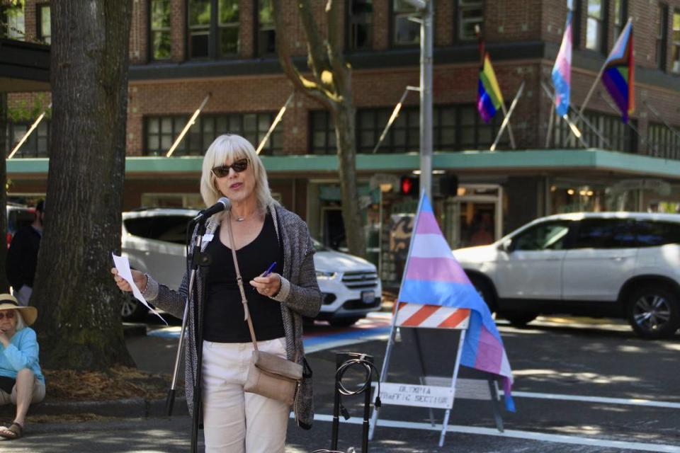 Olympia kicks off Pride Month by celebrating state’s first trans flag