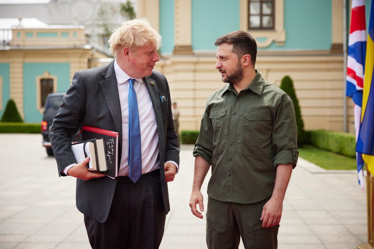 President Volodymyr Zelensky meeting Prime Minister Boris Johnson (PA) (PA Media)