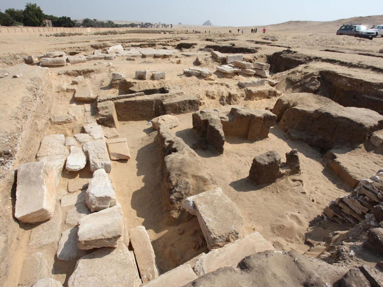 The remains of the Ramses II temple: Egyptian Ministry of Antiquities