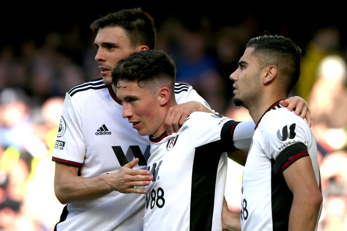 Harry Wilson (centre) was on target with Fulham’s second goal (Ian Hodgson/PA) (PA Wire)