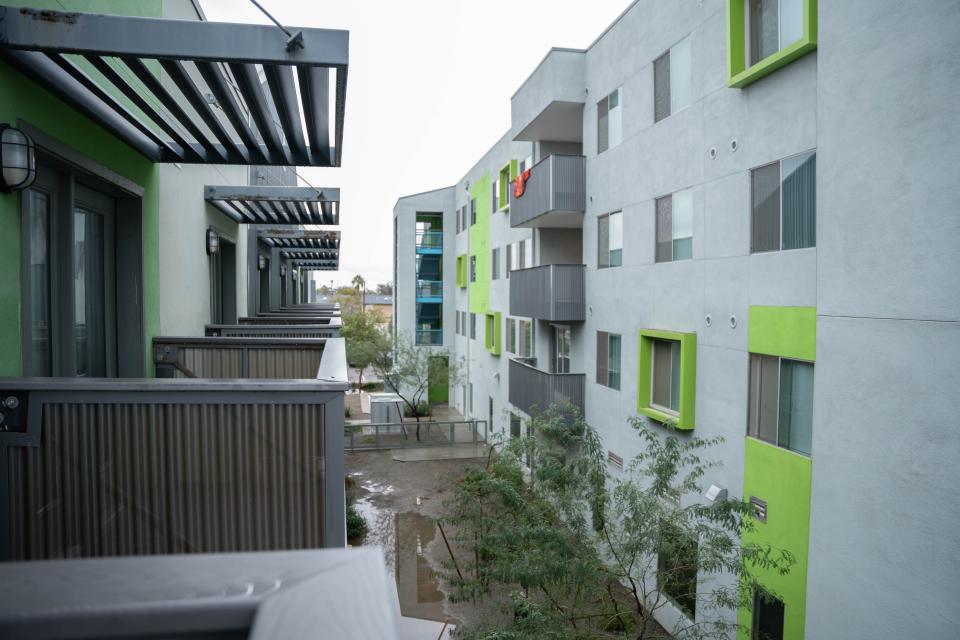 A patio view at A New Leaf's La Mesita Family Homeless Shelter on Dec. 28, 2022, in Mesa.