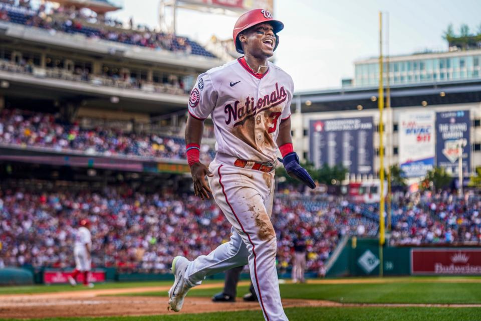 Jeter Downs, here with the Washington Nationals in 2023. (AP Photo/Andrew Harnik)