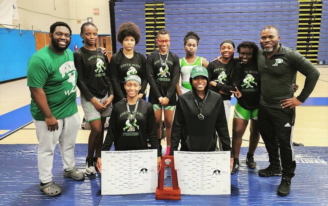 The North Miami girls’ wrestling team was second at the FHSAA Region 4 Championships.