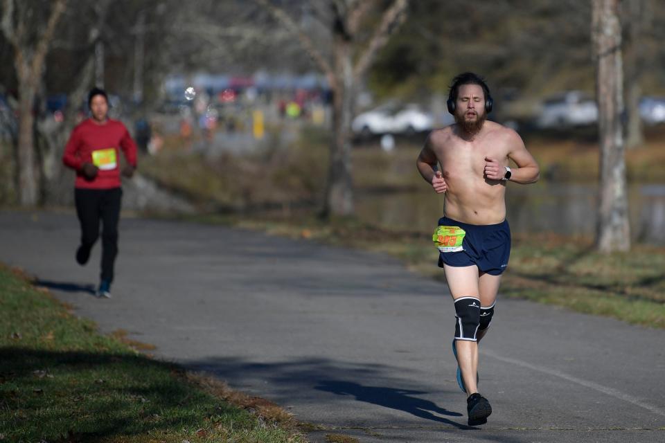 Anthony Miller competes in the 5K race.