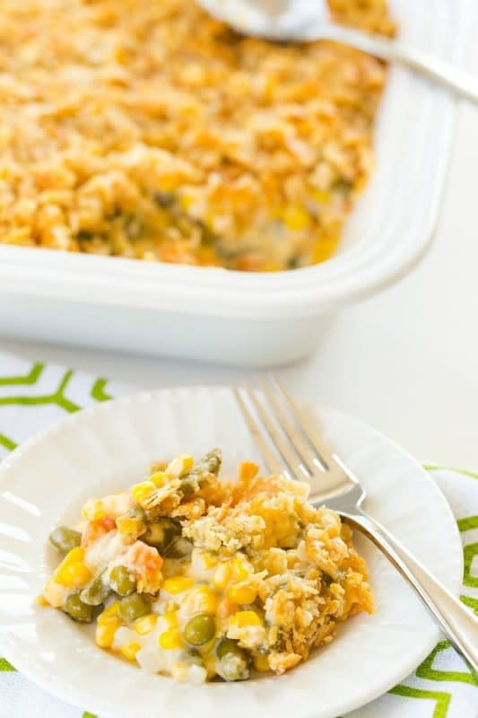 <p>Hot and bubbly, this is always a favorite with veggies everyone loves. </p><p><strong>Get the recipe: <a href="https://www.tasteandtellblog.com/scalloped-corn-broccoli/" rel="nofollow noopener" target="_blank" data-ylk="slk:Scalloped Corn and Broccoli;elm:context_link;itc:0;sec:content-canvas" class="link ">Scalloped Corn and Broccoli</a> </strong></p><p><strong>Related: <a href="https://www.yahoo.com/lifestyle/30-vegan-thanksgiving-recipes-everyone-170000677.html" data-ylk="slk:30 Best Vegan Thanksgiving Recipes, Sides & Desserts;elm:context_link;itc:0;sec:content-canvas;outcm:mb_qualified_link;_E:mb_qualified_link;ct:story;" class="link  yahoo-link">30 Best Vegan Thanksgiving Recipes, Sides & Desserts</a></strong></p>