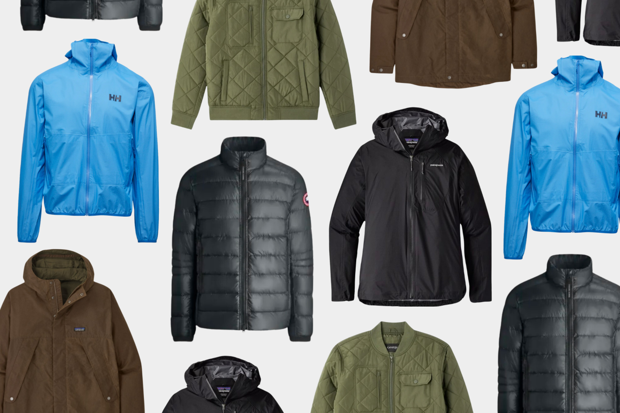 men's spring jackets, Best spring jackets for men in 2024 (Photos via Patagonia, Helly Hansen, Canada Goose & Walmart), 6 best men's spring jackets in 2024 — tried & tested for Canadian weather