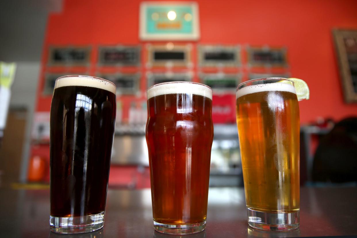 Xicha Brewing will offer a class at the KLCC Brewfest on the intersection of Latin American food and craft beer. Cerveza Negra, Pale Especial and Playa Pilsener beers are pictured at Xicha Brewing in Salem.