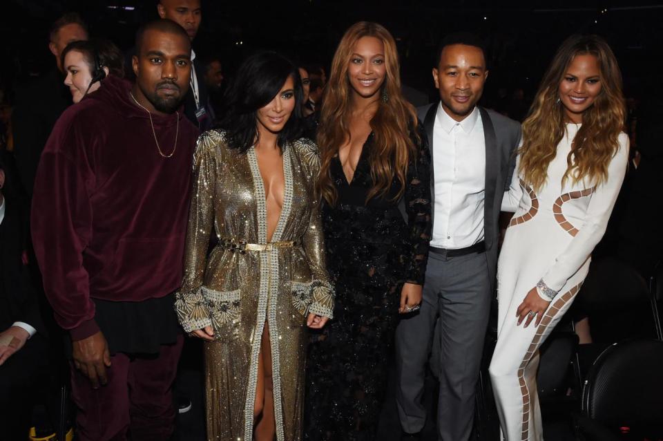 Celeb pals: Chrissy Teigen, John Legend, Kanye West and Kim Kardashian have become friends over recent years (Getty Images for NARAS)