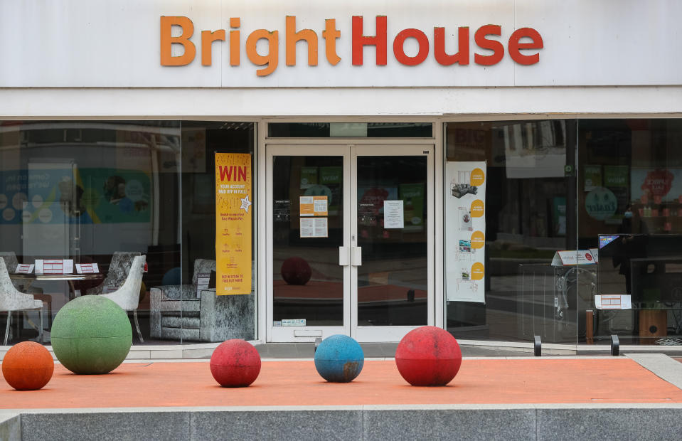 General view of a BrightHouse store in Marlowes, Hemel Hempstead, as the rent-to-own operator has confirmed it has fallen into administration with more than 2,400 jobs at risk. (Photo by Jonathan Brady/PA Images via Getty Images)