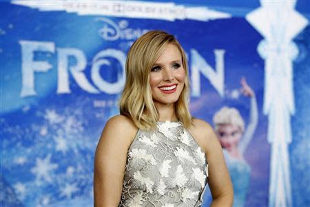 Cast member Kristen Bell poses at the premiere of "Frozen" at El Capitan theatre in Hollywood, California November 19, 2013 file photo. REUTERS/Mario Anzuoni