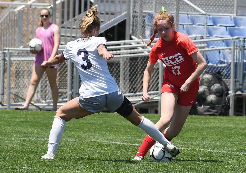 Caroline White came off the bench to score two goals for No. 1 Dallas Center-Grimes in its 3-1 victory over Cedar Rapids Xavier.