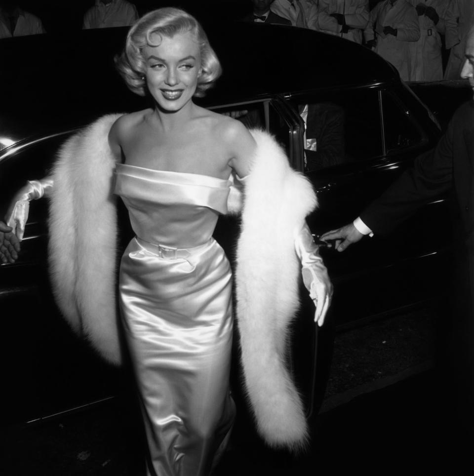 Marilyn Monroe at the premiere of the film "There's No Business like Show Business."