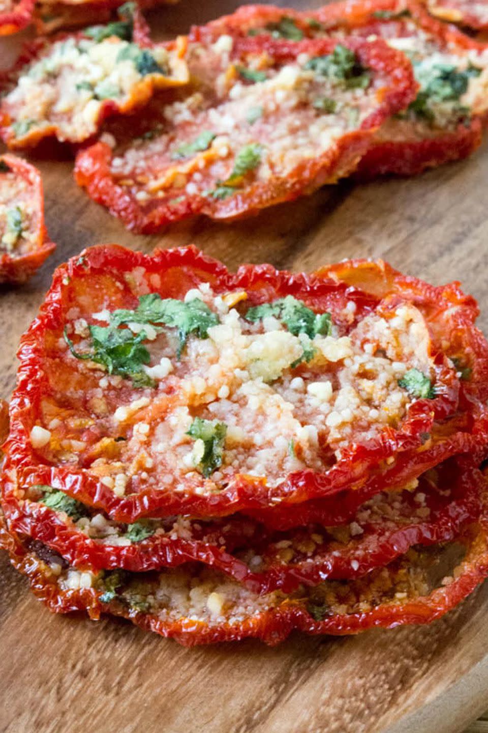 Crispy Parmesan Tomato Chips