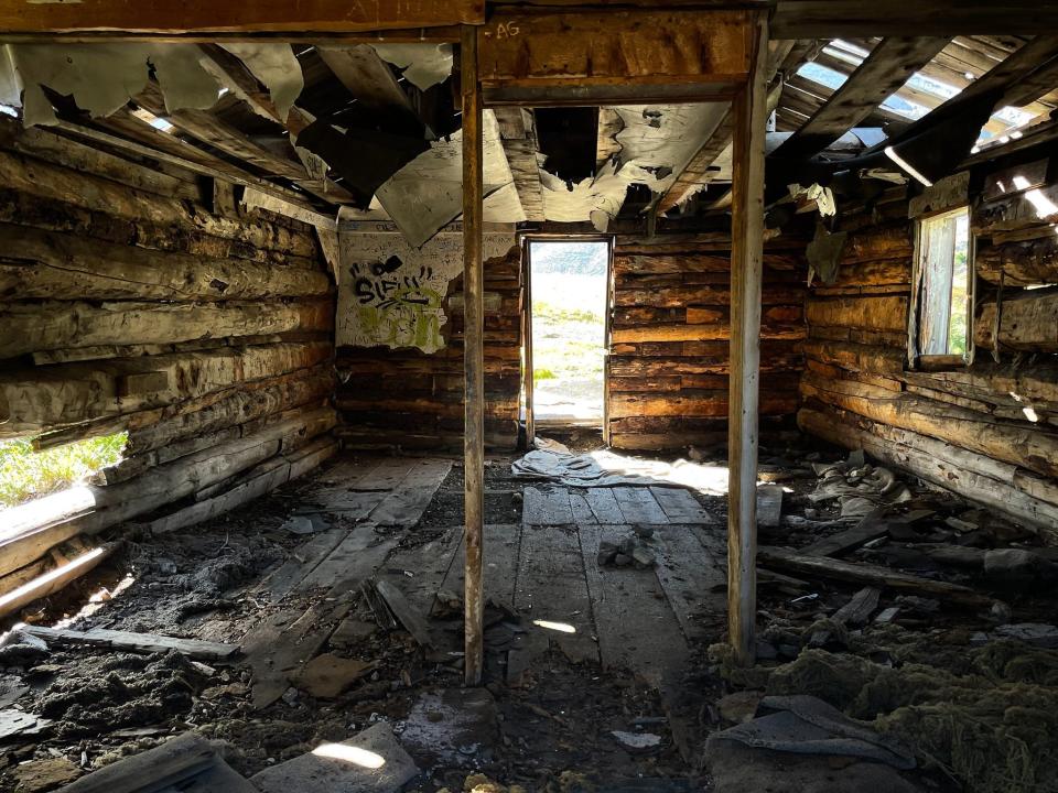 The interior of one of the abandoned buildings.