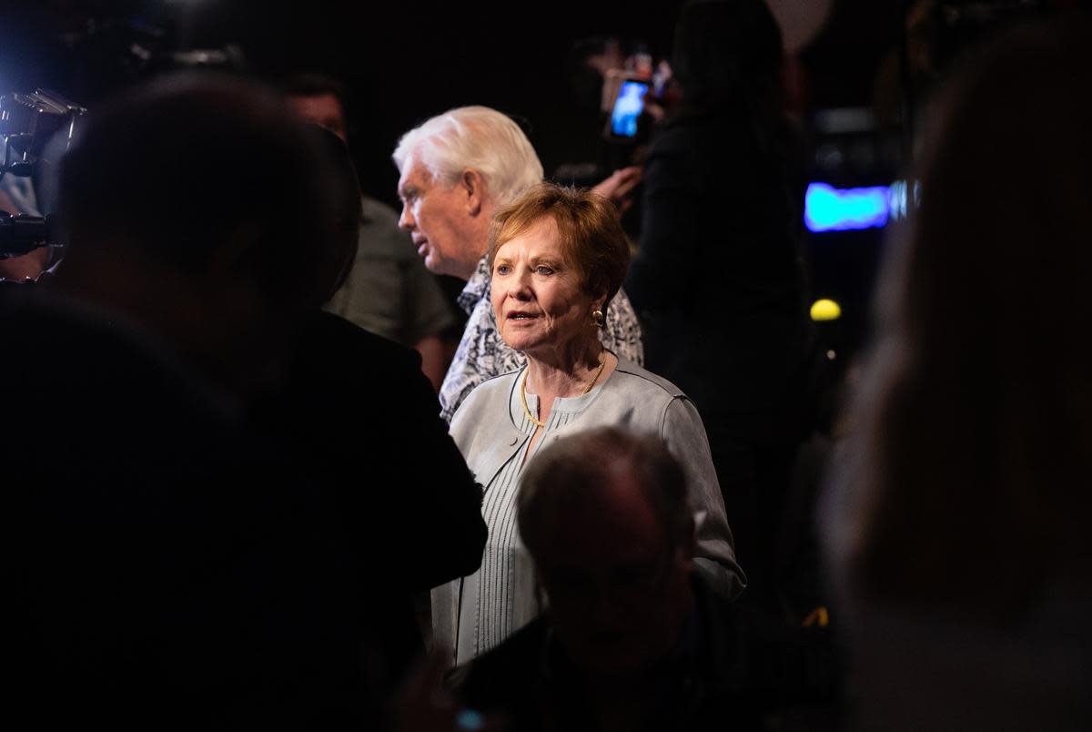 Incumbent U.S. Rep. Kay Granger, R-Fort Worth, spoke to supporters at Blue Mesa restaurant as the 2020 primary election results trickled in on March 3, 2020.