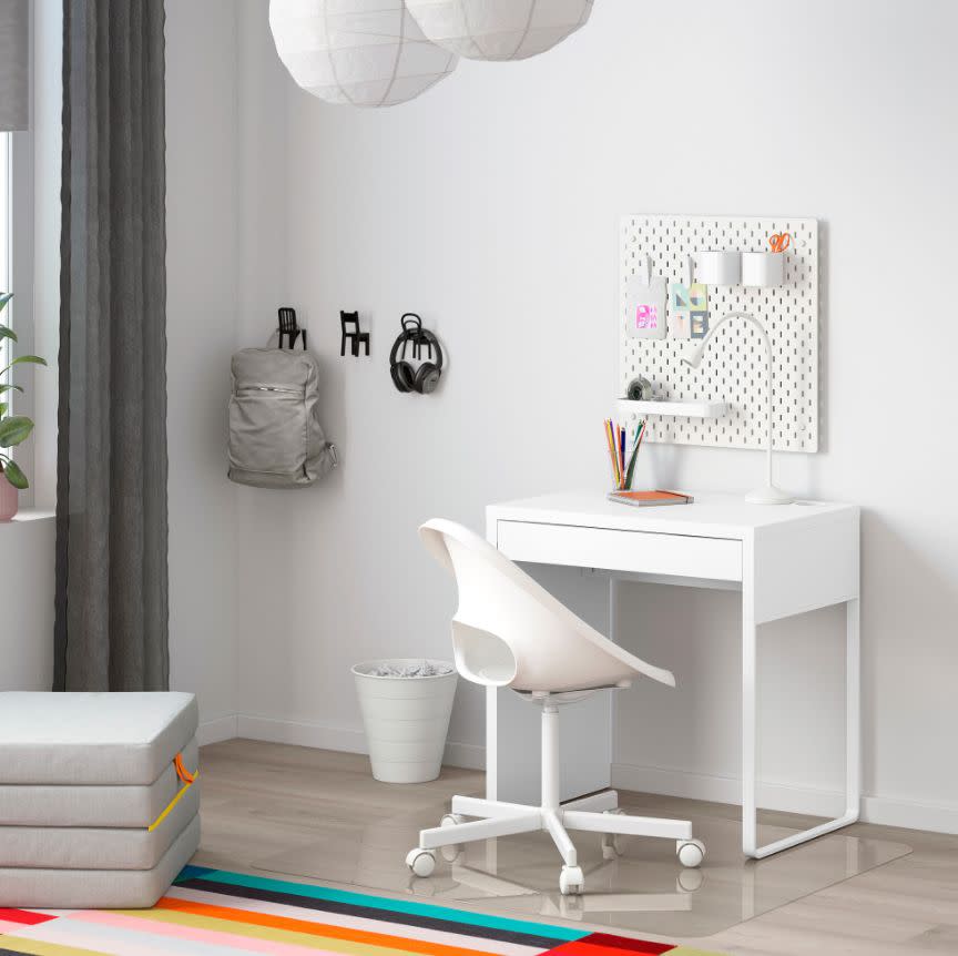 The simple design will fit with almost anything else your kid has in her room. This desk features an opening to hide all your child's charging cables and a drawer for pens and pencils. <a href="https://fave.co/2CRW0Pf" target="_blank" rel="noopener noreferrer">﻿Find it for $50 at IKEA</a>.