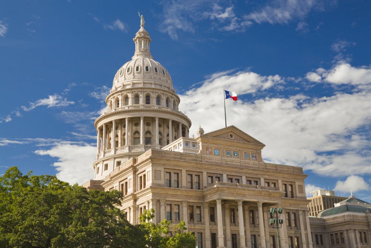 Texas is among the states that have cut diversity, equity and inclusion programs at public universities. <a href="https://www.gettyimages.com/detail/photo/texas-state-capitol-building-in-austin-with-flag-royalty-free-image/157397996?phrase=texas+capitol+flag&adppopup=true" rel="nofollow noopener" target="_blank" data-ylk="slk:dszc via Getty Images;elm:context_link;itc:0;sec:content-canvas" class="link ">dszc via Getty Images</a>