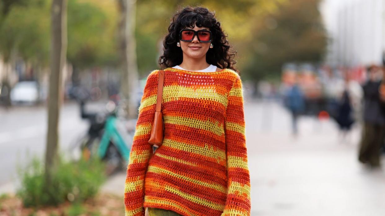 a person wearing a colorful dress