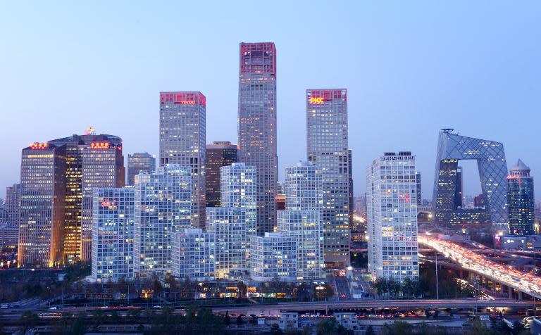 File photo of the skyline of central business district in Beijing, taken in 2013